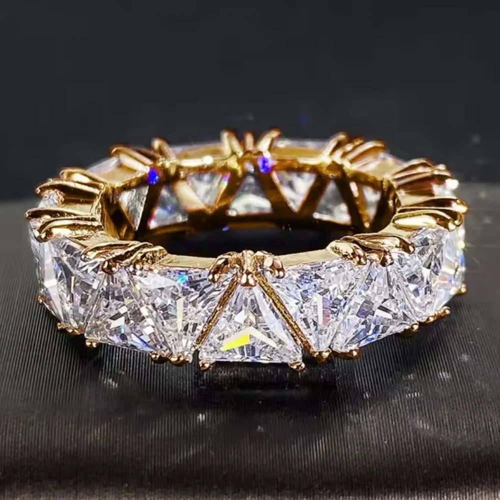 18k 6ct Trillion Eternity Band - Picture 3 of 11